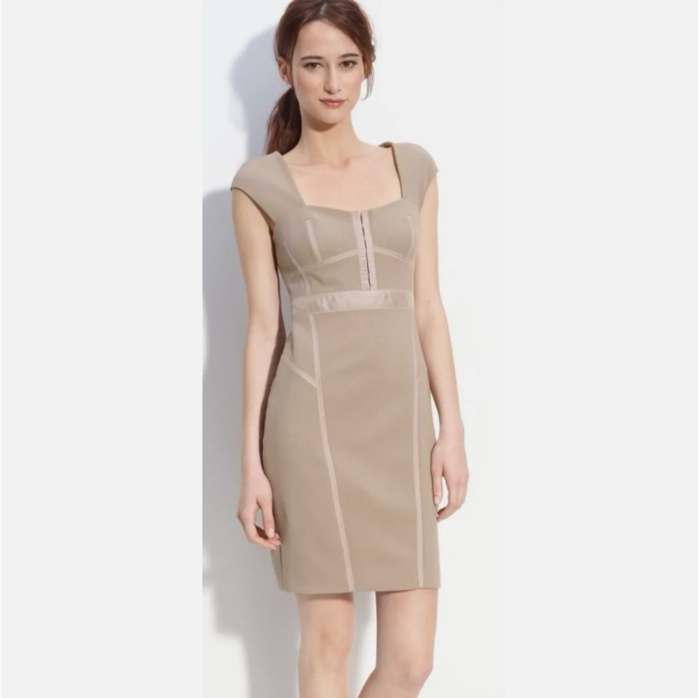 Rebecca Taylor Bustier Bodycon Dress Sandstone Sz 4